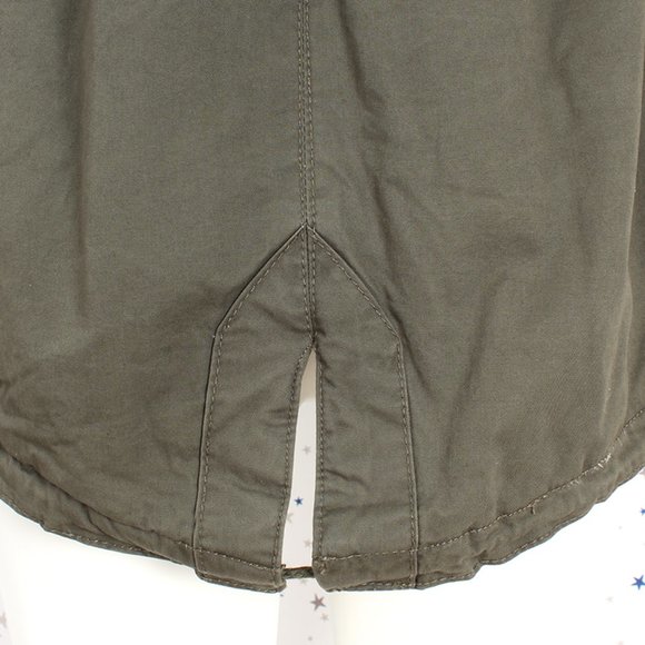 Olive Faux Fur Hooded Sherpa Lined Utility Jacket - Picture 14 of 16